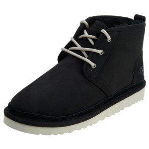 NEW UGG Kid Baby Neumel Black White Water Repellant Chukka Lace Up Sneaker Boot